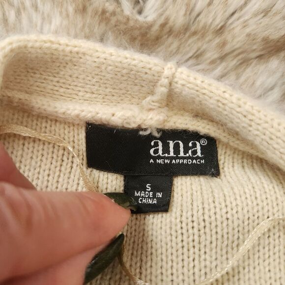 ana A New Approach Striped Knit Cardigan Cream and Black Size Small - Picture 4 of 10